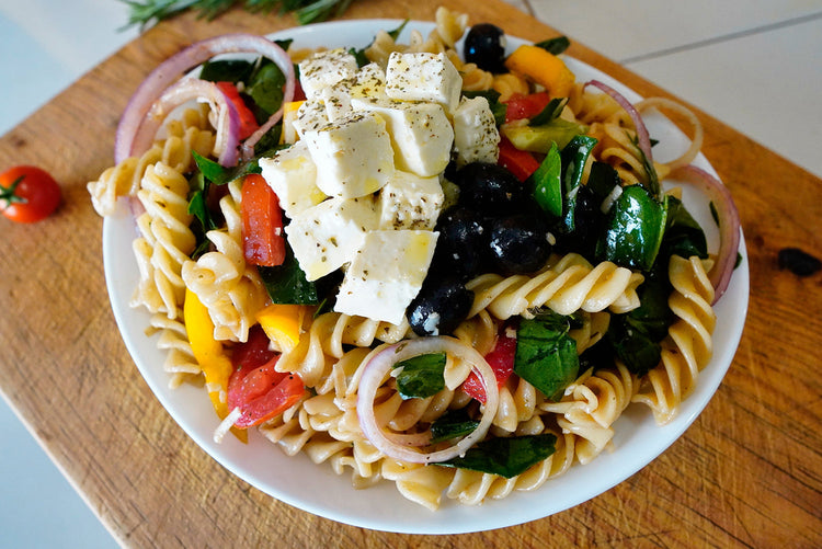 Spinach and Pasta Salad with Lemon-Rosemary Vinaigrette