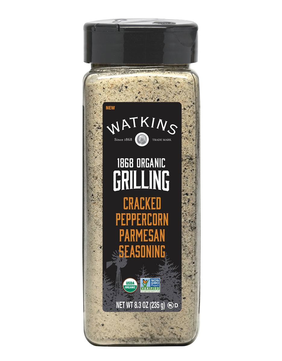 Watkins 1868 Organic Grilling Cracked Peppercorn Parmesan Seasoning