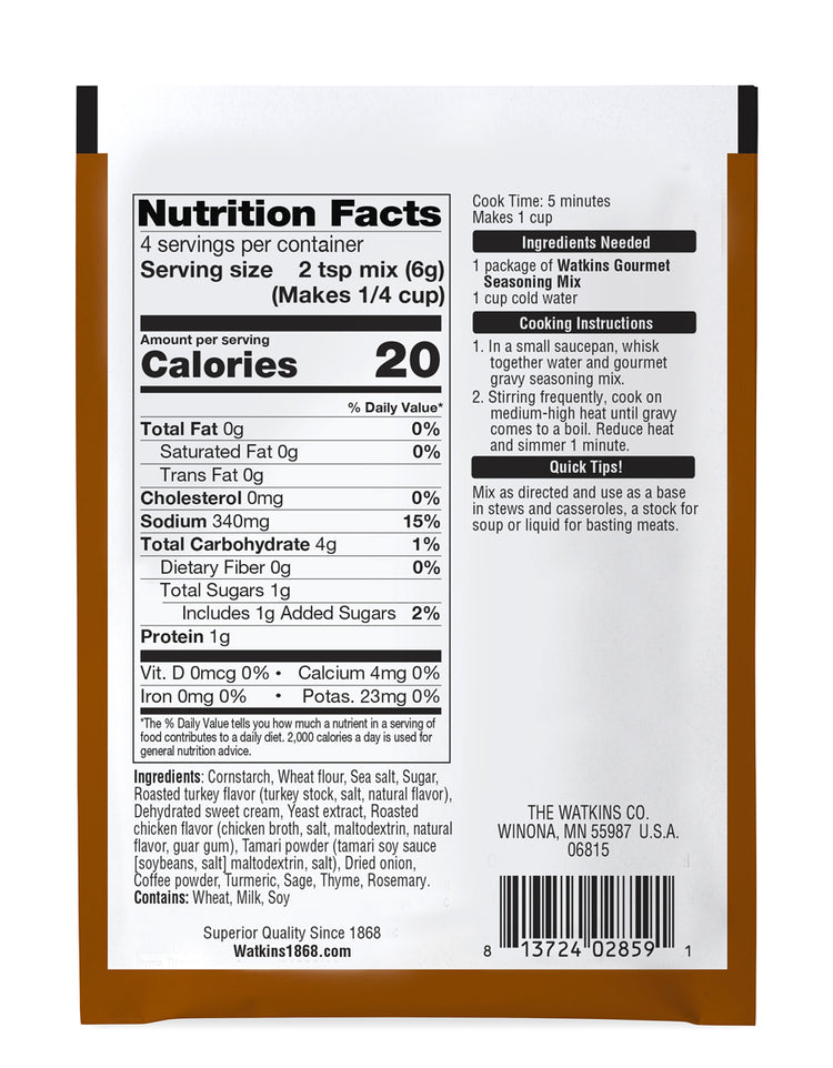 Turkey Gravy Gourmet Seasoning Mix, Pack of 12