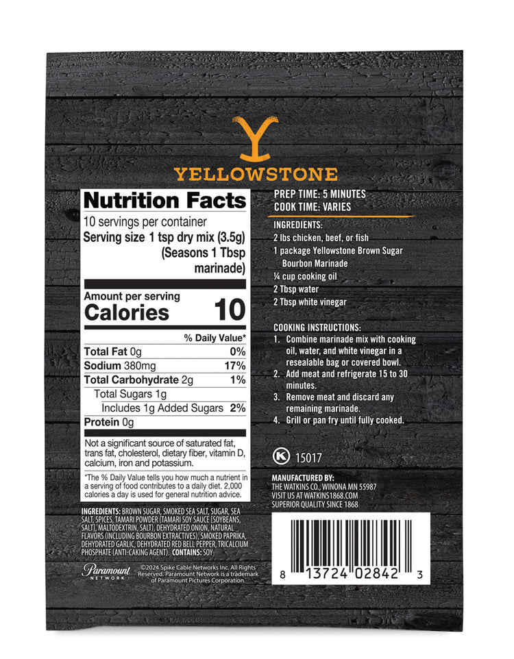 Yellowstone Brown Sugar Bourbon Marinade, Pack of 12