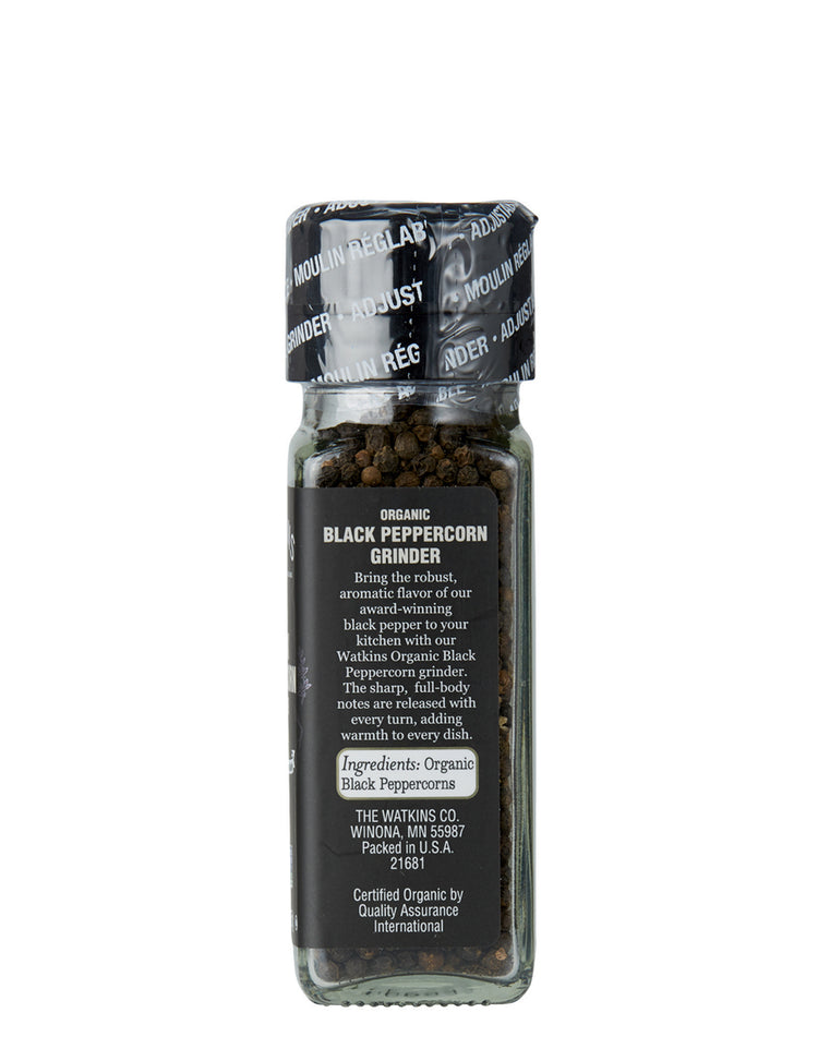 Organic Black Peppercorn Grinder