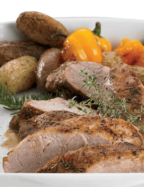 Watkins Herbed Pork Tenderloin with Oven Roasted Potatos