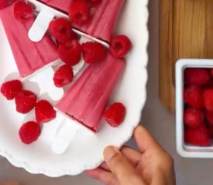 Raspberry Vanilla Smoothie Popsicles