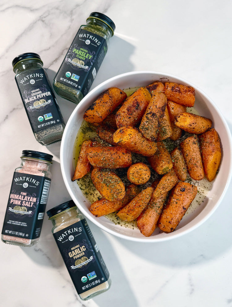 Garlic Herb Butter Roasted Carrots