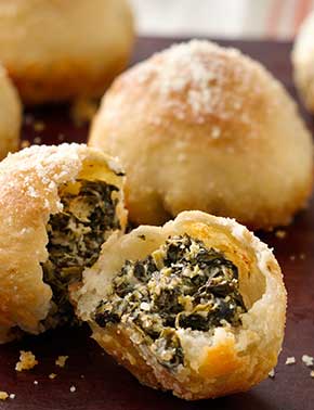 Spinach Dip Stuffed Garlic Rolls