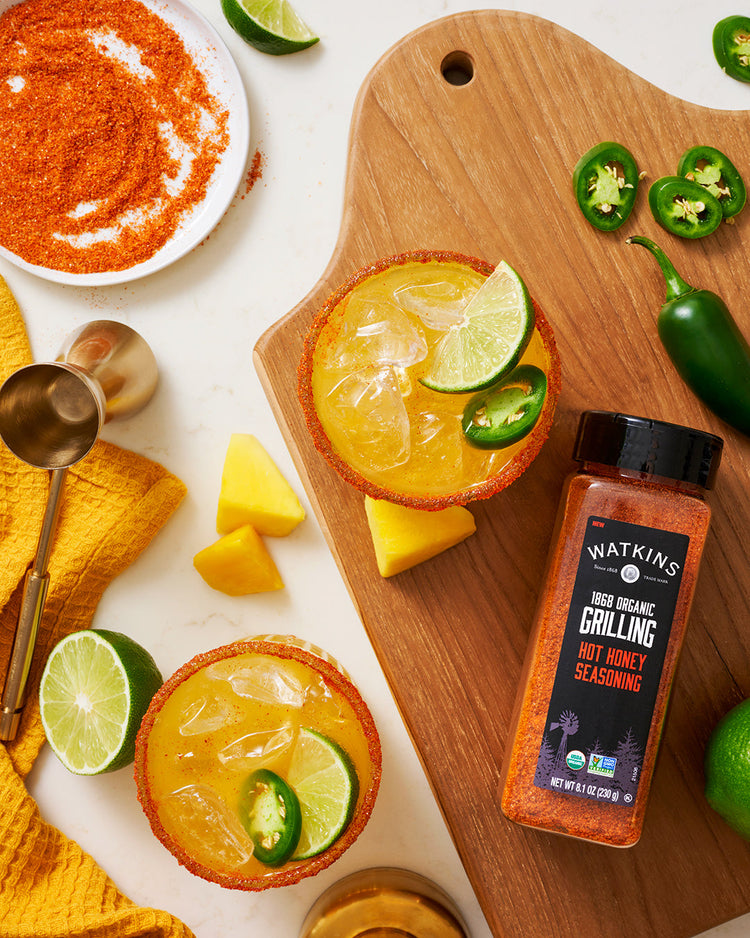 Mango Margarita Mocktail with Hot Honey Rim