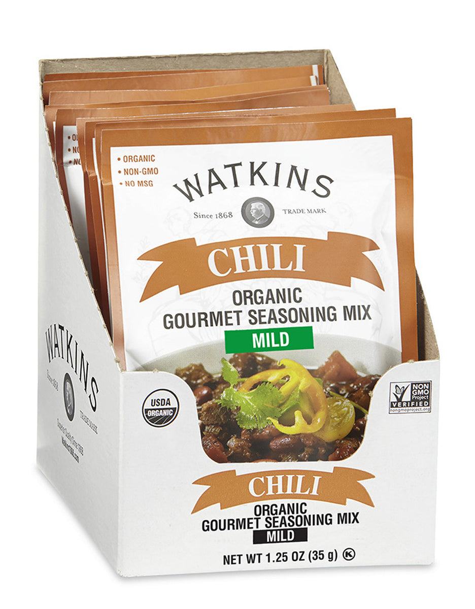 Watkins Organic Mild Chili Seasoning Mix, Pack of 12
