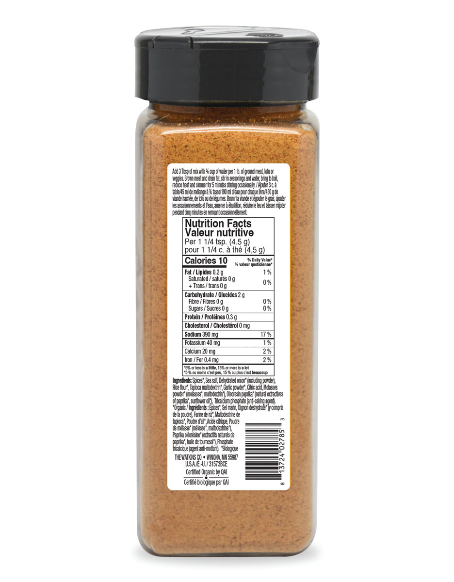 Organic Taco Seasoning Mix, Family Size