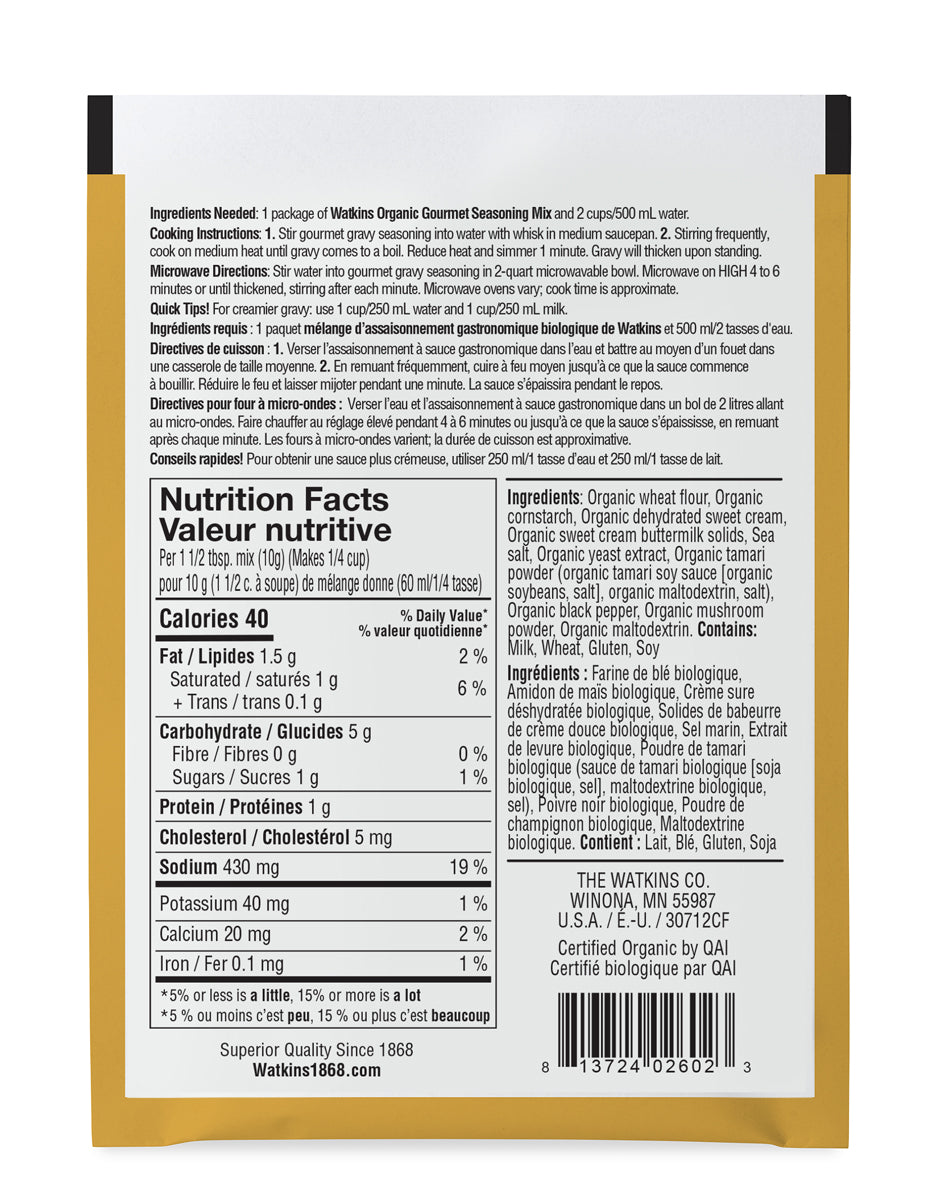 Organic Country Gravy Seasoning Mix
