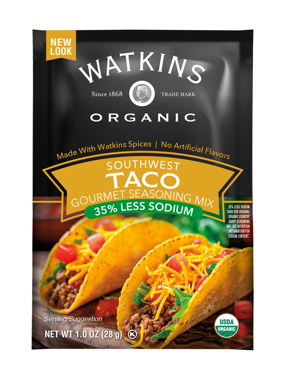 Organic Taco Seasoning Mix - 35% Less Sodium, Pack of 12