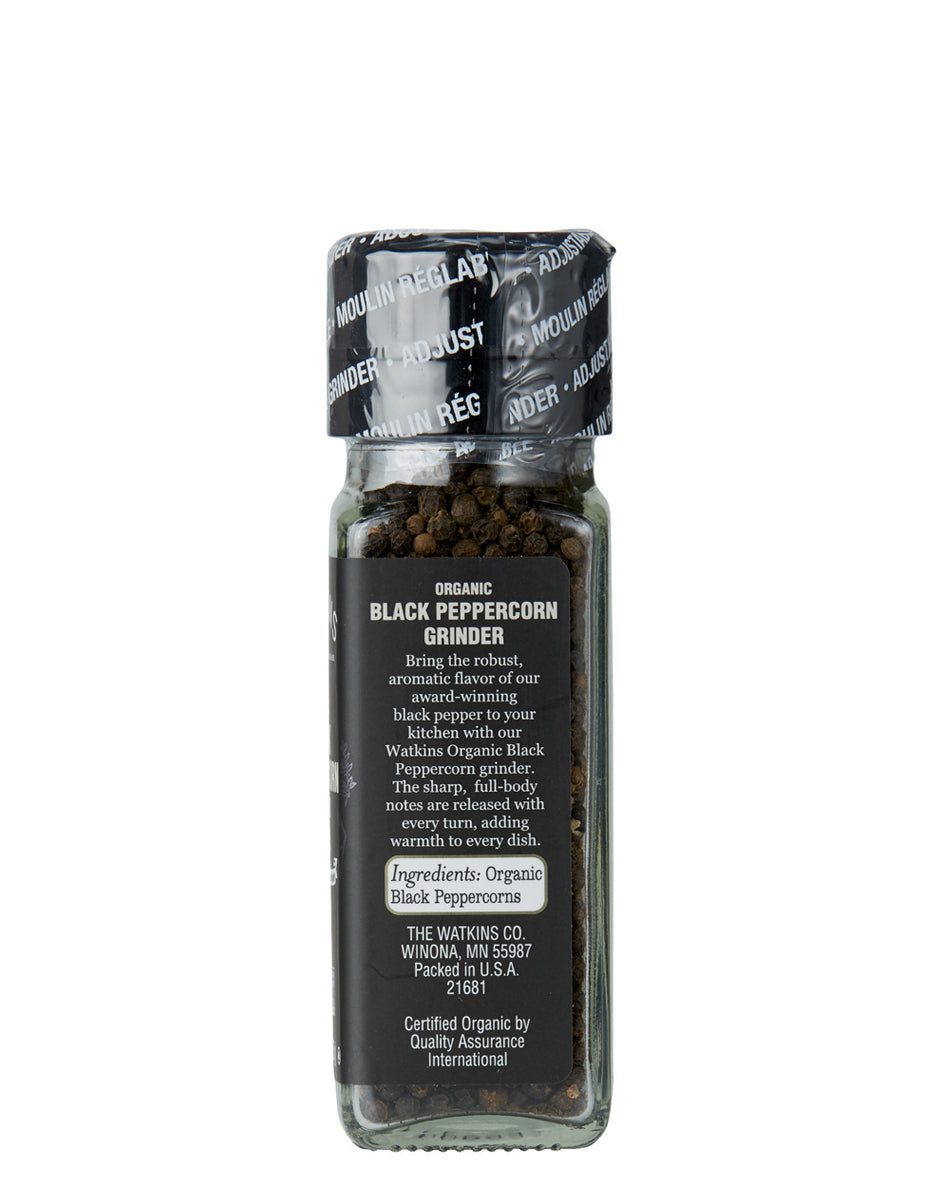Organic Black Peppercorn Grinder
