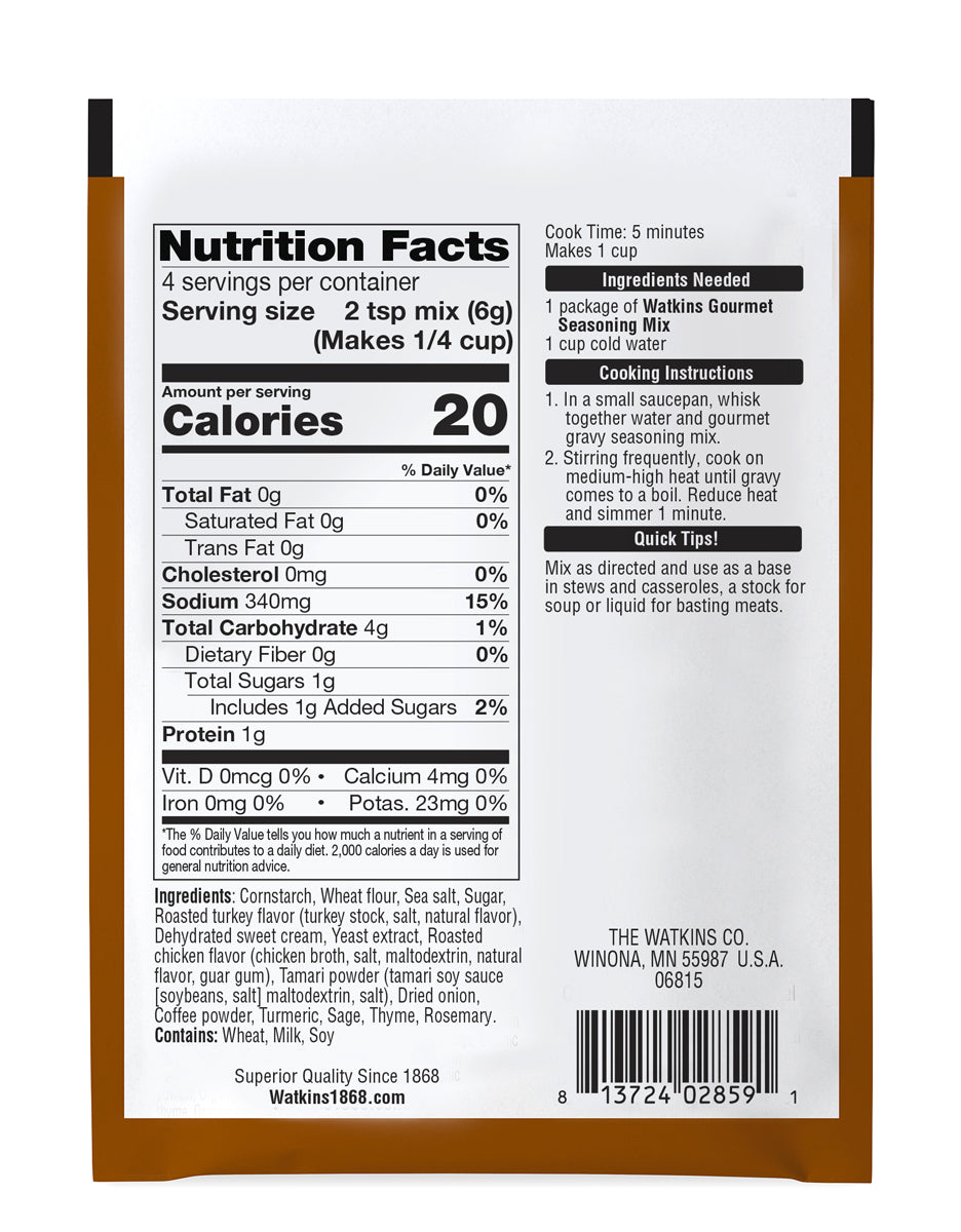 Turkey Gravy Gourmet Seasoning Mix, Pack of 12
