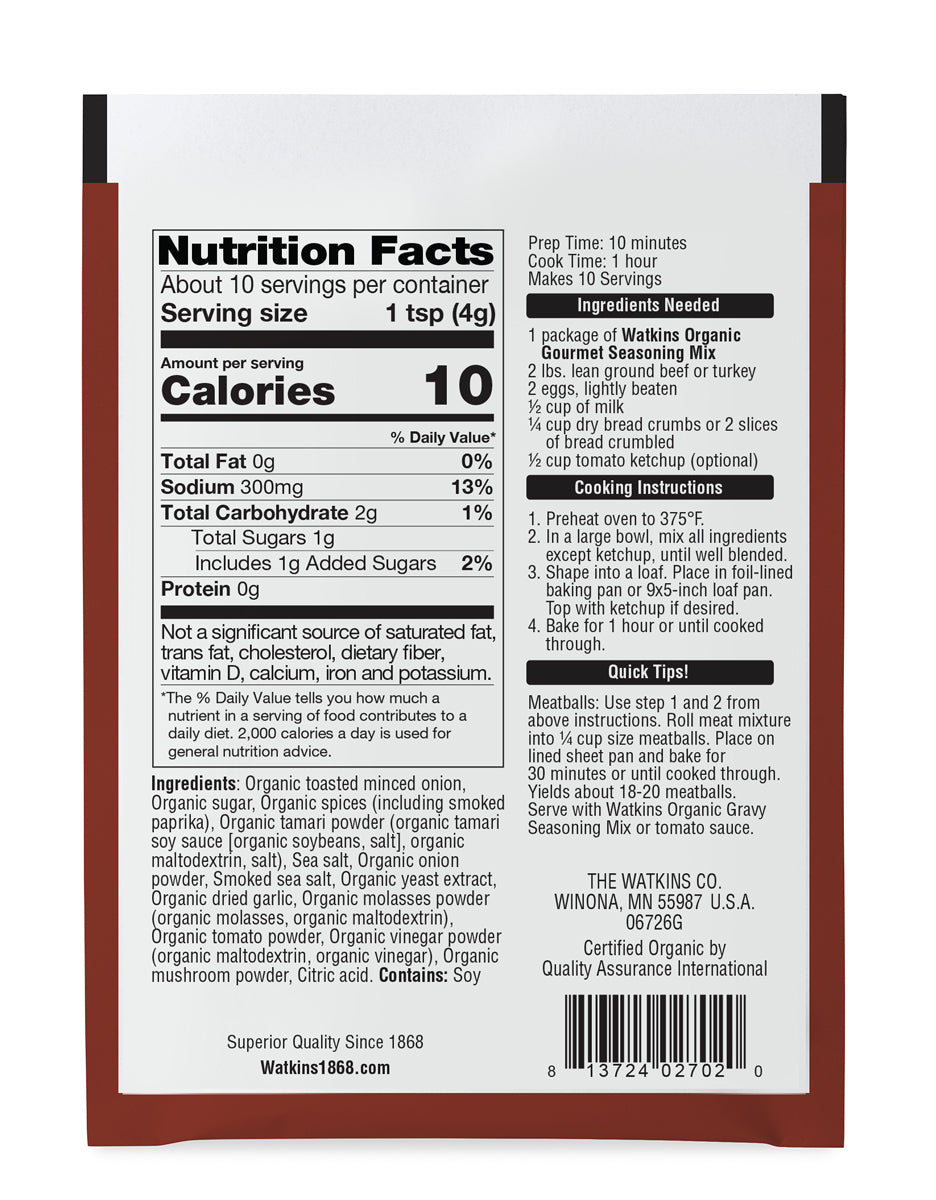 Organic Meatloaf Seasoning Mix