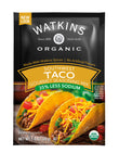 Organic Taco Seasoning Mix - 35% Less Sodium, Pack of 12