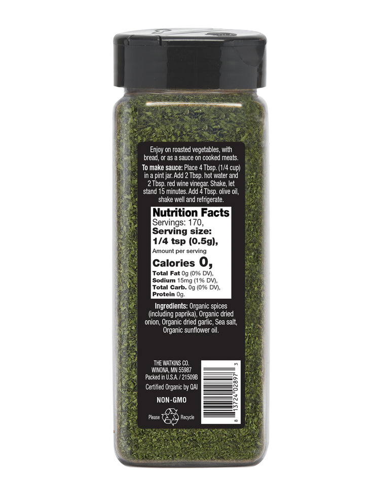 Organic Chimichurri Rub & Seasoning, 3.0 oz