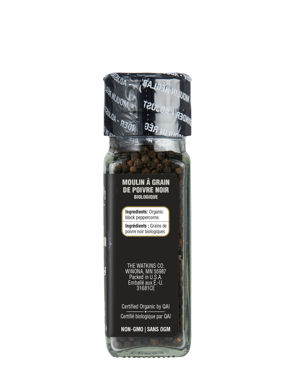Organic Black Peppercorn Grinder
