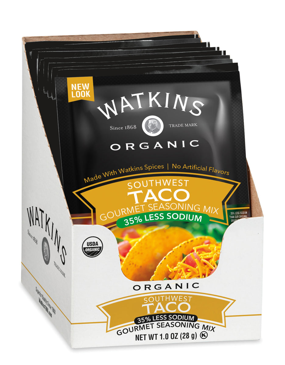 Organic Taco Seasoning Mix - 35% Less Sodium, Pack of 12