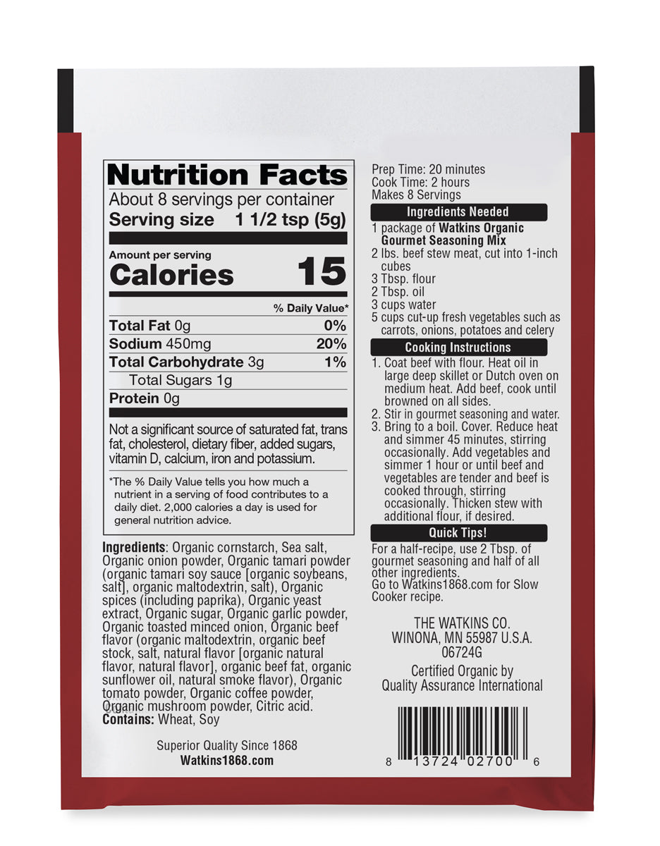 Organic Savory Beef Stew Seasoning Mix