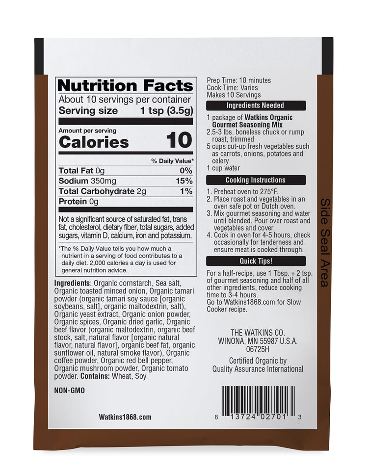 Organic Homestyle Pot Roast Seasoning Mix