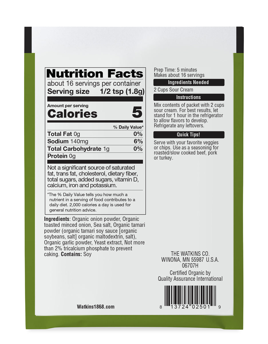 Organic Onion Dip Mix