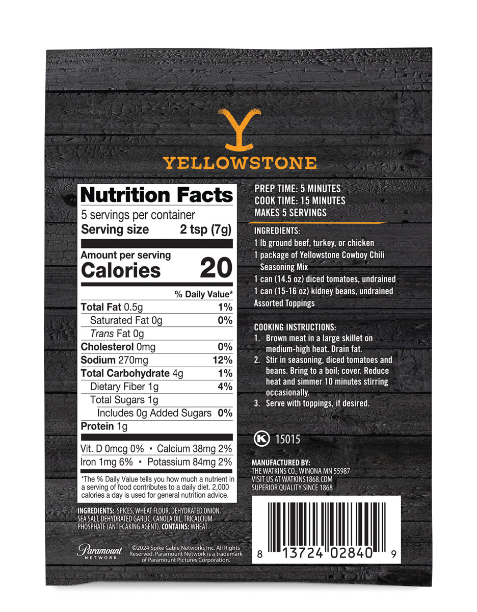 Yellowstone Cowboy Chili Seasoning, Pack of 12