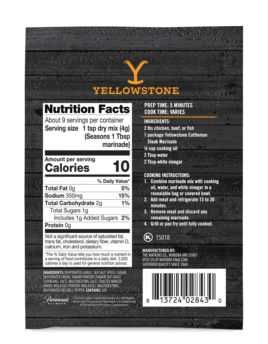 Yellowstone Cattleman Steak Marinade, Pack of 12