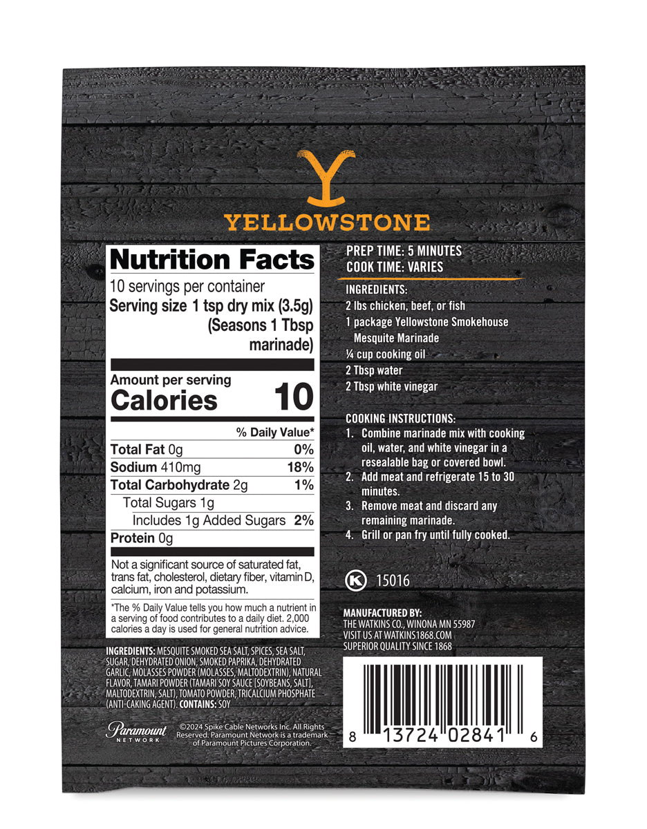 Yellowstone Smokehouse Mesquite Marinade, Pack of 12