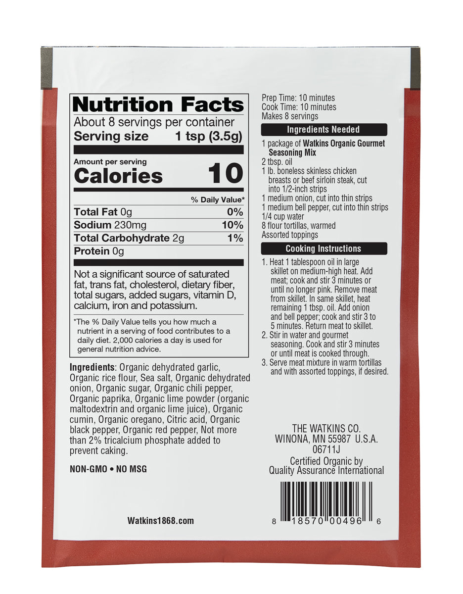 Organic Southwest Fajita Seasoning Mix
