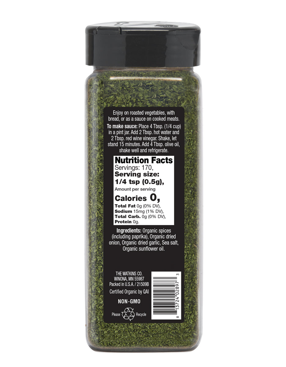 Organic Chimichurri Rub & Seasoning, 3.0 oz