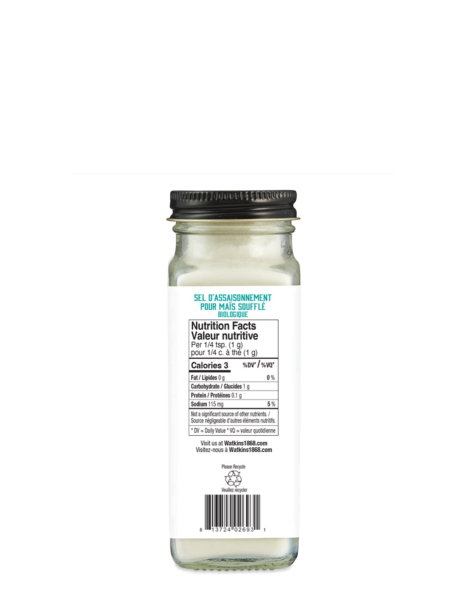 Organic White Cheddar Popcorn Seasoning  Salt