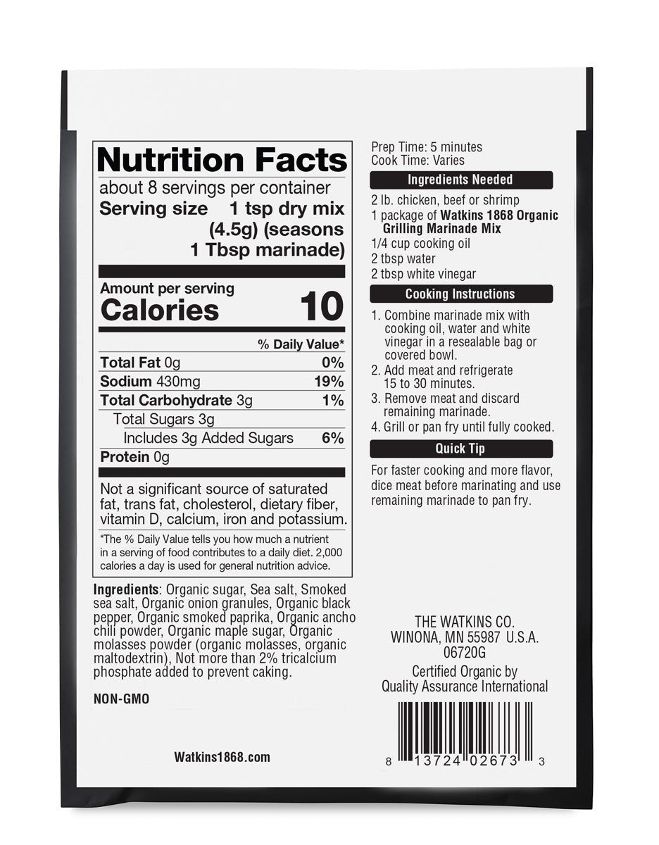 Organic Grilling Spiced Maple Marinade Mix, Pack of 12